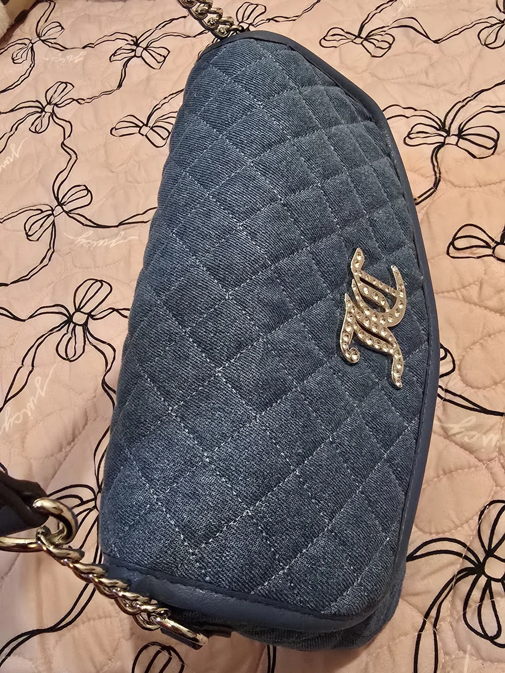 Juicy Couture Embellished Denim Shoulder Bag in Blue
